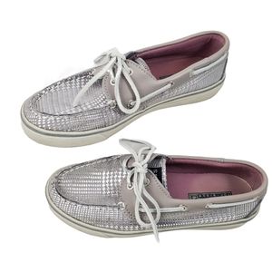 Sperry Top-Sider Metallic Silver boat shoes